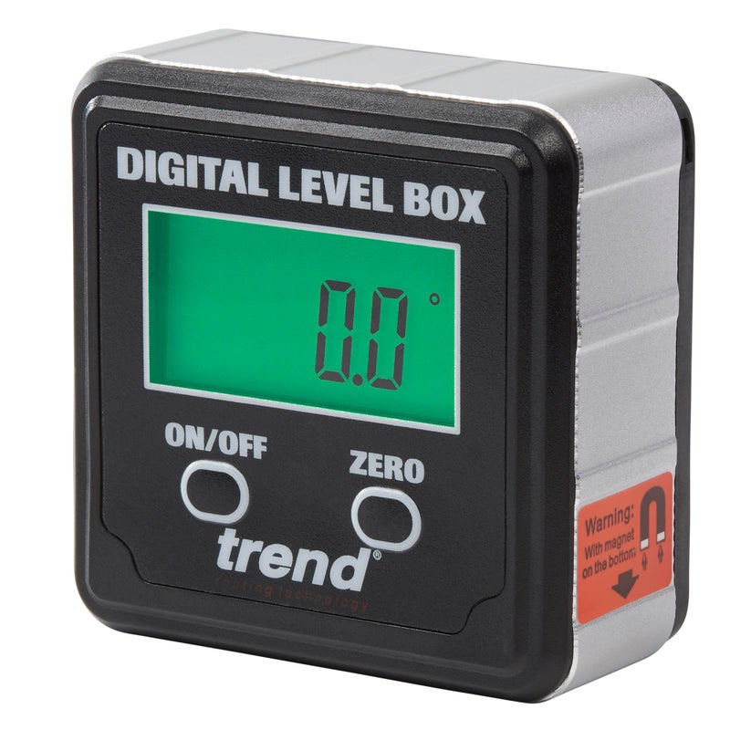Trend مستوى رقمي ترندي وصندوق زاوية (قاعدة مغناطيسية وشاشة LCD) لنجارة الخشب وضبط زوايا المنشار الطاولة/الزاوية بدقة، أسود، DLB - Image 1